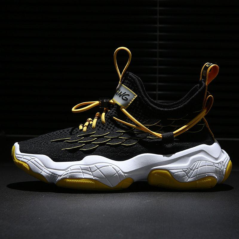 Men Breathable Flying Woven Sneakers Comfortable Light Mesh Running Casual Shoe Fitness Sport Shoes