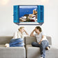 3D PVC Mediterranean blue fake window scenery Bedroom living room porch decorative wall stickers