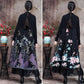 Autumn and Winter Bottoming Skirt Mid-length Retro Ethnic Embroidery Knitted Sweater Dress Long-sleeved Half-high Collar Lace Skirt