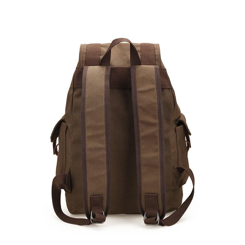 Men Large Backpack Solid Cotton Fashion Male Zipper  Rucksack Sports Travel Hiking School Bag