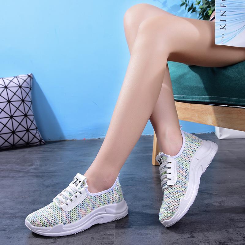 Women Flat Shoes Knit Woman Casual Slip on Vulcanized Shoes Female Mesh Soft Breathable Women's Footwear for Ladies Sneaker