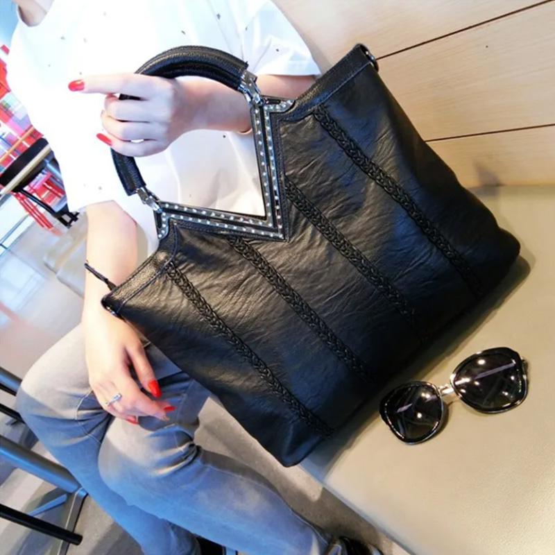 Leather Korean Fashion Trend Ladies Handbag Casual Simple Shoulder Satchel