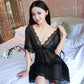 Plus Size Women's Sexy Mesh Nightdress Summer Transparent See-through Lace Suspenders Short-sleeves Two-wear Sexy Nightdress