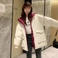 Winter Women's Down Jacket Fashion Solid Color Hooded Jacket Thick Warm Large Size Cotton Jacket