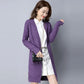 Spring and Autumn Loose Knitted Sweater Cardigan Mid-length Loose Top Pure Color Simple Women's Jacket
