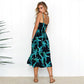 Pofulove Vintage Casual Sundress Female Beach Dress Midi Button Backless Polka Dot Striped Women Dress Summer  Boho Sexy Floral Dress