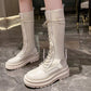 Thick-soled Stretch Boots Women's Shoes Women's Inner Height But Knee Martin Boots High Boots Non-slip Boots