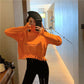 Women's Solid Color Trendy Fashion Zipper Slim Bottoming Sweater High Neck Tassel Short Knit Sweater