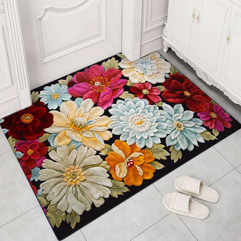 European Style Retro Floor Mats Entrance Door Entrance Living Room Dining Kitchen Non-slip Absorbent Floor Mats Custom Carpet