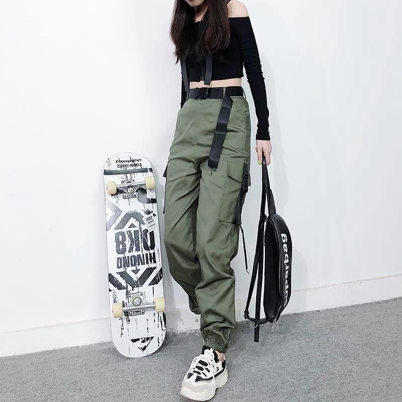 Free Belt Plus Cashmere Overalls for Women Loose Students In Autumn and Winter Handsome Korean Style High Waist Slim Straight Leg Pants Casual Pants