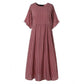 Boho Maxi Dress Vintage Print Summer Half Sleeve Loose Dress Casual Plus Size Female Long Dress Big Swing Dresses Robe Vestidos