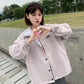 Reversible Zebra Print Jacket Women's Spring and Autumn Sports Jacket Loose Stand-up Collar Zipper Top Coat Trendy