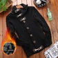 Sweater Jacket Plus Velvet Thickening Cold Warm Sweater Cardigan Sweater Male Trend High Collar