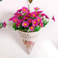 Hanging  Artificial Flower Floral Decoration Wall Hanging  Living Room Flower Basket Pastoral  Rose Flower Simulation Flower Wall Hanging