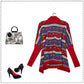 Autumn Winter Large Size Loose Pullover Sweater  Women Butterfly Print Sweater  Turtleneck  Pullover Long Sleeve Batwing Sweater Knitted Coat