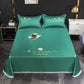 Three-piece Embroidered Ice Silk Mat Bed Ice Silk Mat with Foldable and Machine Washable Sheets