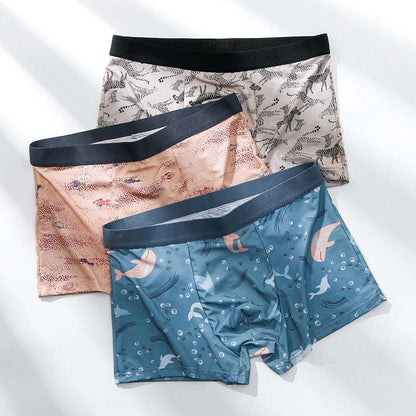 Summer Men's Underwear Ice Silk Trend Teen Personality Breathable Men's Shorts
