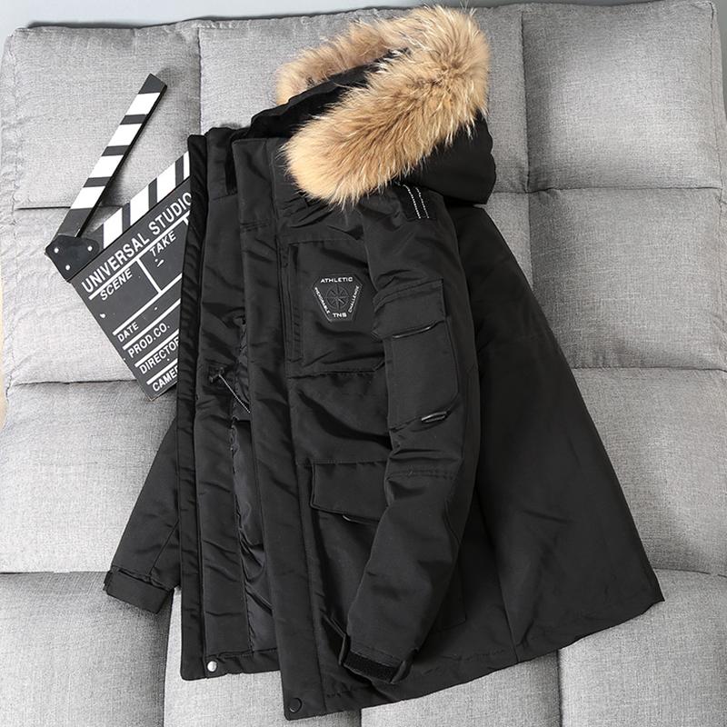 Winter Parka Men's Coat Long Oversize Real Fur Hood Military Army Male Jackets Padded Fleece Cloths