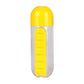 Portable Pill Box Organizer With Water Bottle Compartments