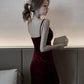 Low-cut Sling Slim Fit Hip Skirt Velvet Sexy Bottoming Short Skirt Sling Slim Fit Dress Hip Skirt Velvet Sexy Slim Fit
