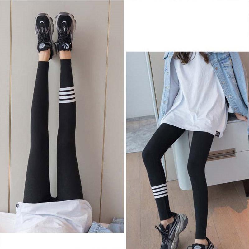 Spring and Autumn Leggings Women's Outer Wear Trousers Black Gray Large Size High Waist All-in-one Pants Thin Section