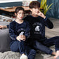Cartoon Bear Couple Pajamas Suit Men Home Clothes Tops and Pants Ladies Winter Cashmere Warm Homewear