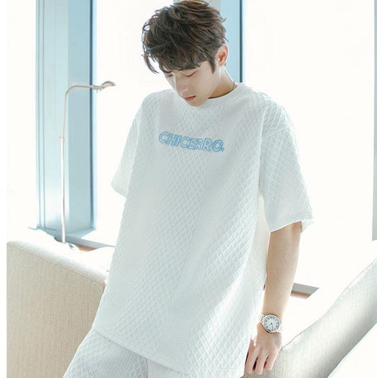 Summer Men's Plus Size Sports Suit Short-sleeved T-shirt + Running Casual Shorts Handsome Two-piece Set