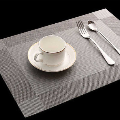 16pcs Washable Table Mats Non-slip Heat-insulation PVC Placemat for Dining Table Kitchen Accessories