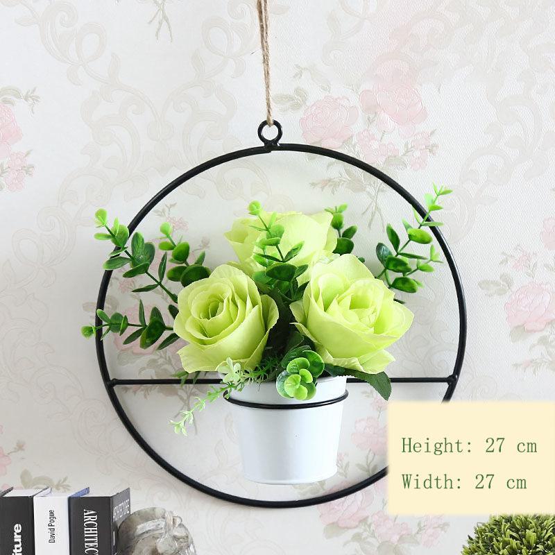 Pendant Simulation Floral Potted Plant Home Hanging Wall Hanging Decoration Artificial Flower Wall Plastic Flower Basket Living Room Wall Decoration