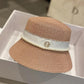 Women's Summer Hat Elegant Pearl Bucket Hat Rhinestone M Mark Retro Basin Hat Shade Straw Hat Luxury Top Hat