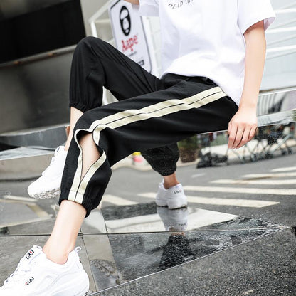 Thin Korean Style Summer Ice Silk Cotton Linen Sweatpants Women Women's Loose Nine-point Bloomers Harem Pants Casual Pants