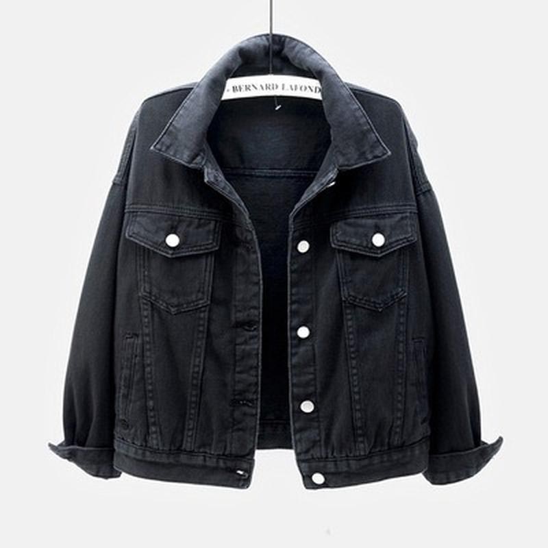 Spring New Color Denim Jacket Women's Short Korean Loose Long Sleeve Jacket Student Top