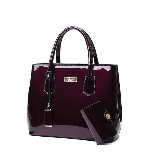 Fashion Minimalist Patent Leather Handbag Female Bright Skin Wild Messenger Bag Women Shoulder Bag