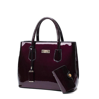 Fashion Minimalist Patent Leather Handbag Female Bright Skin Wild Messenger Bag Women Shoulder Bag