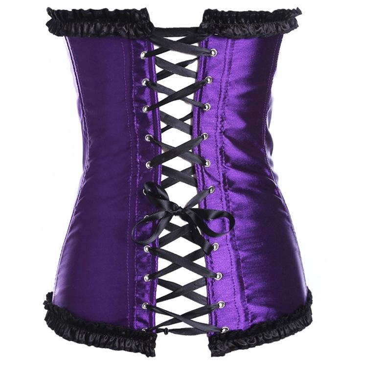 Jacquard Women's Spiral Steel Boned Overbust Corsest & Bustiers Long Torso Body Shaper Corset With