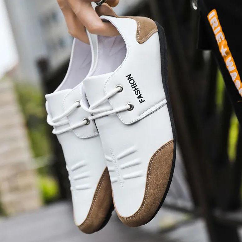 Spring and Autumn Men's Shoes Breathable Casual Leather Shoes Large Size Flat Soft Sole Business Shoes