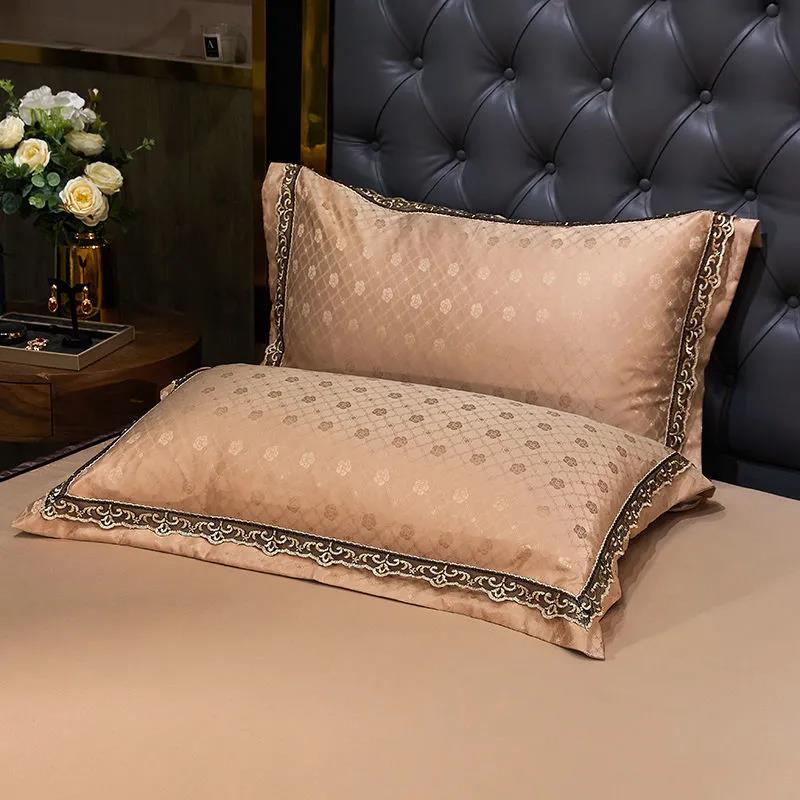 Pillowcases A Pair of Pillowcases 2 European-style Satin Pillowcases Student Dormitory Single and Double 48*74cm