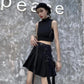Black Culottes Women's Summer Harajuku Style Super Fire Skirt Women's High Waist Pleated Skirt A-line Skirt