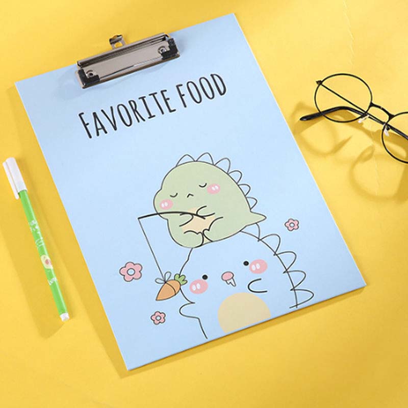 Cartoon A4 Folder Student Simple Test Paper Clip Stationery Information Board Clip Pad