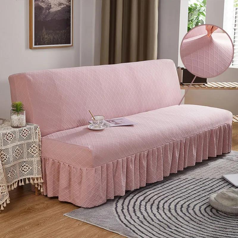 Universal All-inclusive Universal Living Room Armrestless Skirt Sofa Bed Cover Thickened Jacquard Elastic Folding Sofa Cover