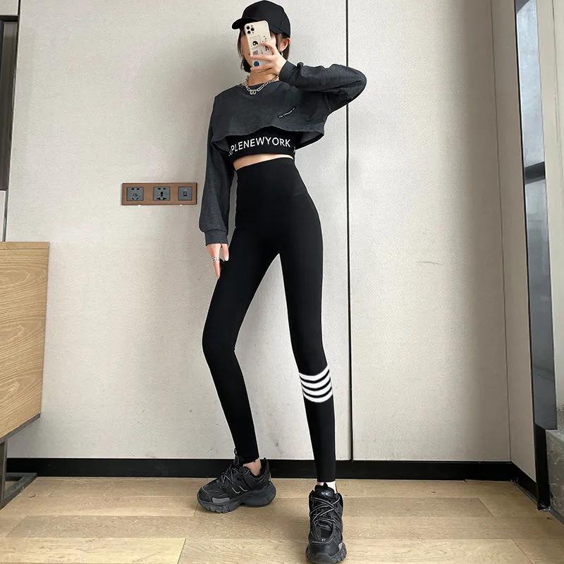 Women's Sweaty Burn Fat Shark Skin Leggings Wear High Waist Yoga Barbie Gym Sports Fitness Stovepipe Pants Running Walking Slimming Pants