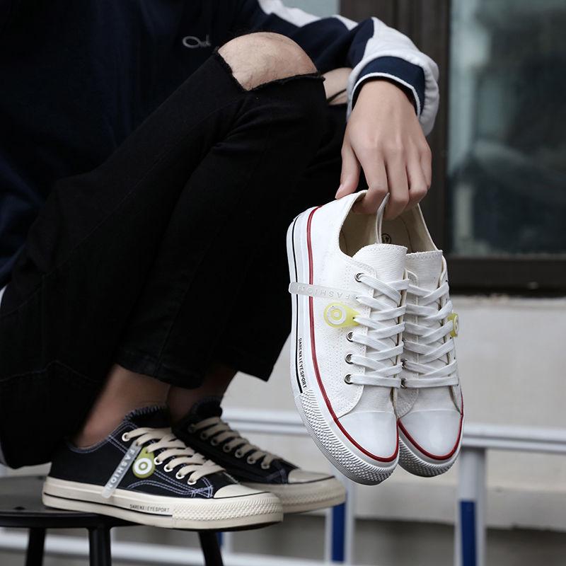 Men Canvas Fashion Brand Casual Shoes Flat for Men Comfortable Lace Up Zapatos Sapatos Youth  Sneakers