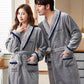 Autumn Winter Pajamas for Women Men Couple Nightgown Thick Velvet Flannel Bathrobe Coral Fleece Long Sleeve Pyjamas Casual Loose Homewear Sleepwear