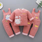 Baby Winter Coat Suit Plus Velvet Thickening Newborn Baby Clothes Corduroy Hooded Autumn and Winter Three-piece Cotton Jacket