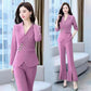 Two-piece Suit Women Set Autumn Professional Wear Large Size Slimming Micro-flared Pants Casual Office Clothing
