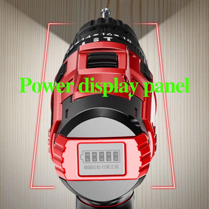 12V Luxury Household Electric Screwdriver Set Digital Display Cordless Electric Drill with Tool Box