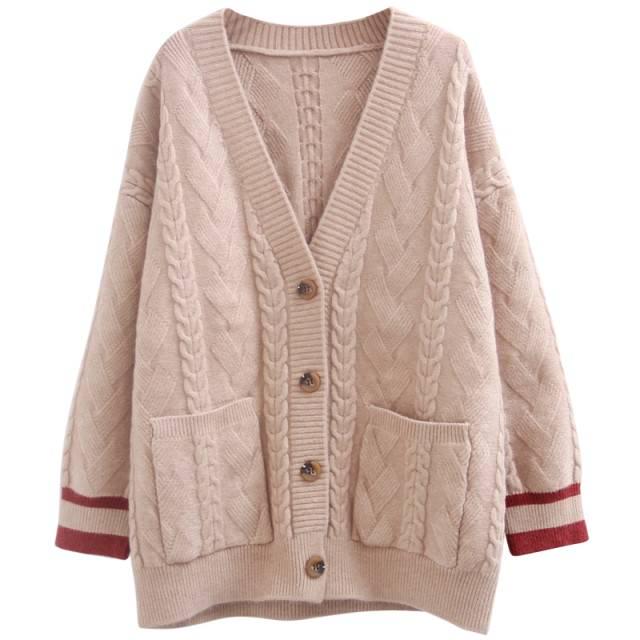 Autumn Winter Knitted Long Cardigans Loose Casual Thick Sweaters Jumpers Women Knitting Jackets