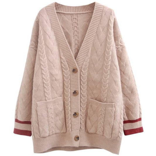 Autumn Winter Knitted Long Cardigans Loose Casual Thick Sweaters Jumpers Women Knitting Jackets
