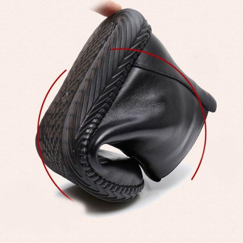 Winter Plus Velvet Warm Soft-soled Non-slip Middle-aged and Elderly Flat-soled Short Boots Women