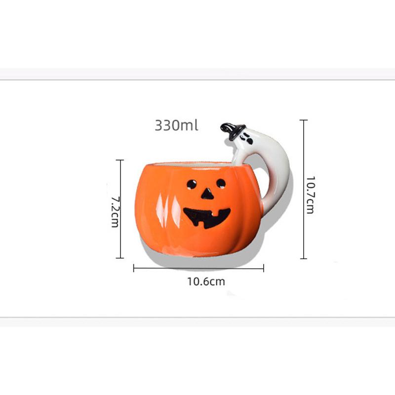 Creative 3D Hand Crafted Pumpkin Coffee Mugs Ceramic Milk Cup Funny Halloween Gifts for Kids Novelty Tea Water Cup Gift